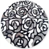 Abstract Roses Hair on Hide Grey 6' Round Rug