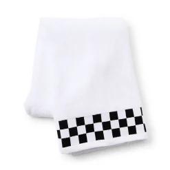 Bath Towel with Black Check Border