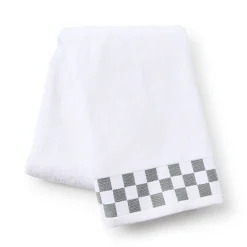 Bath Towel with Grey Check Border
