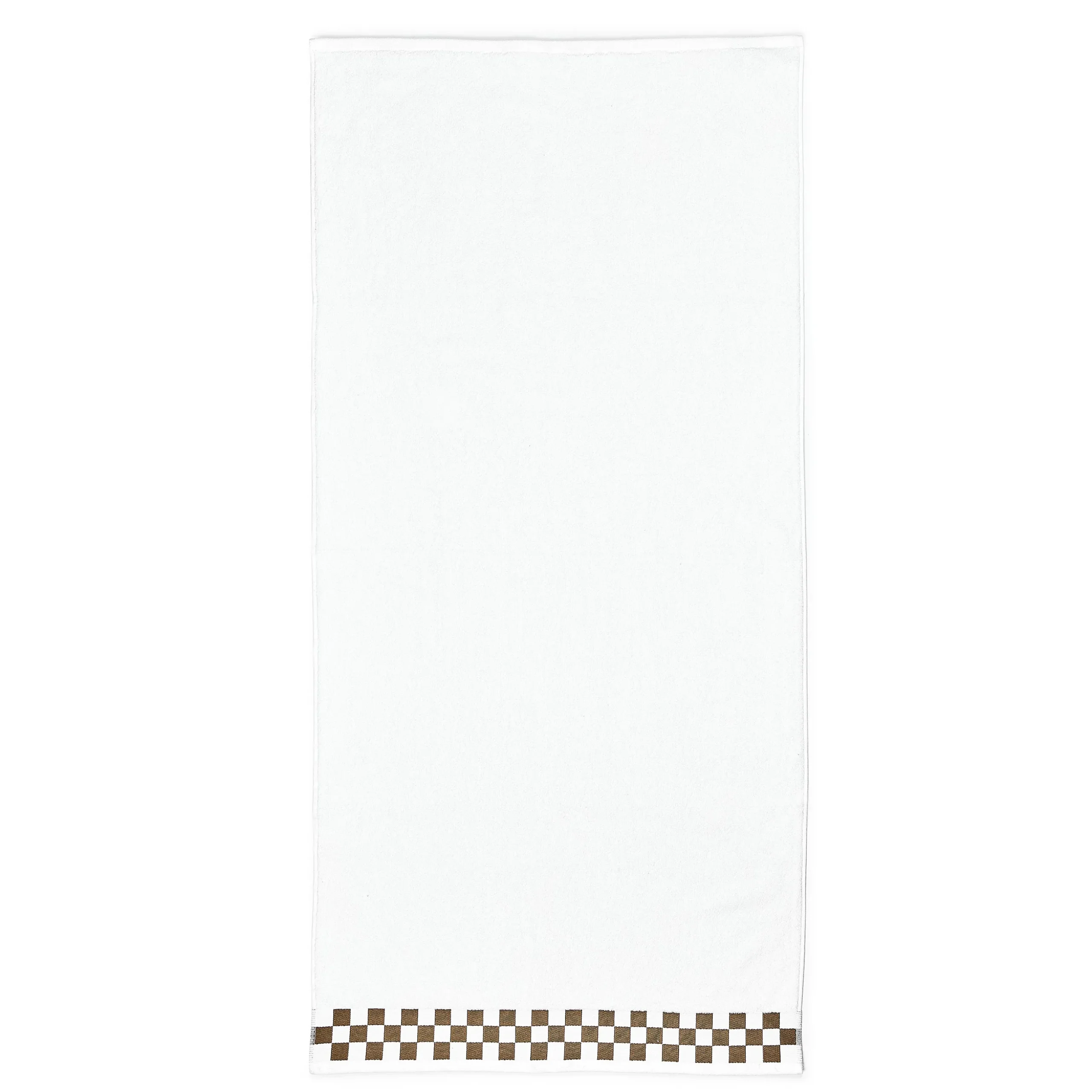 Bath Towel with Mocha Check Border