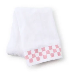 Bath Towel with Rose Check Border