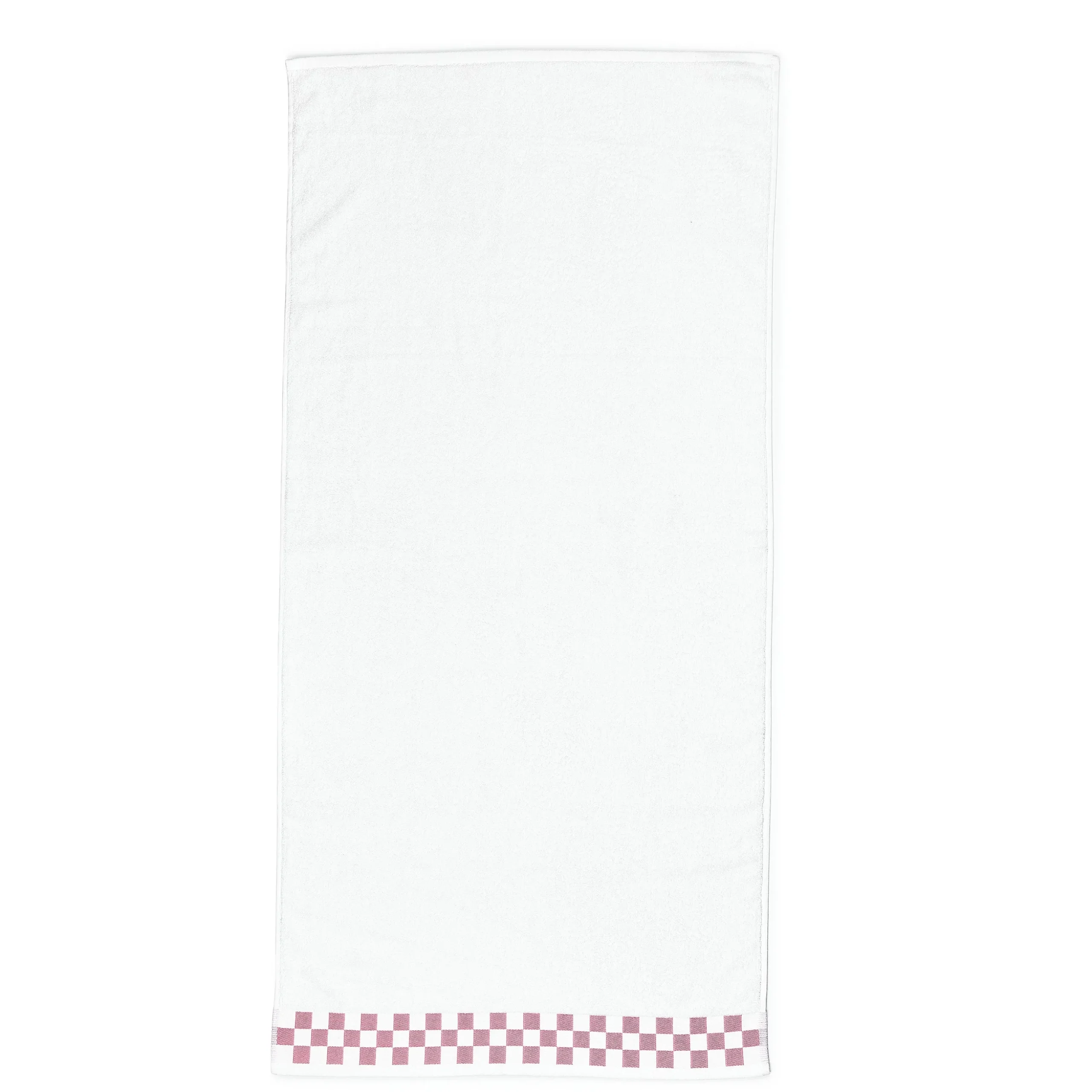 Bath Towel with Rose Check Border