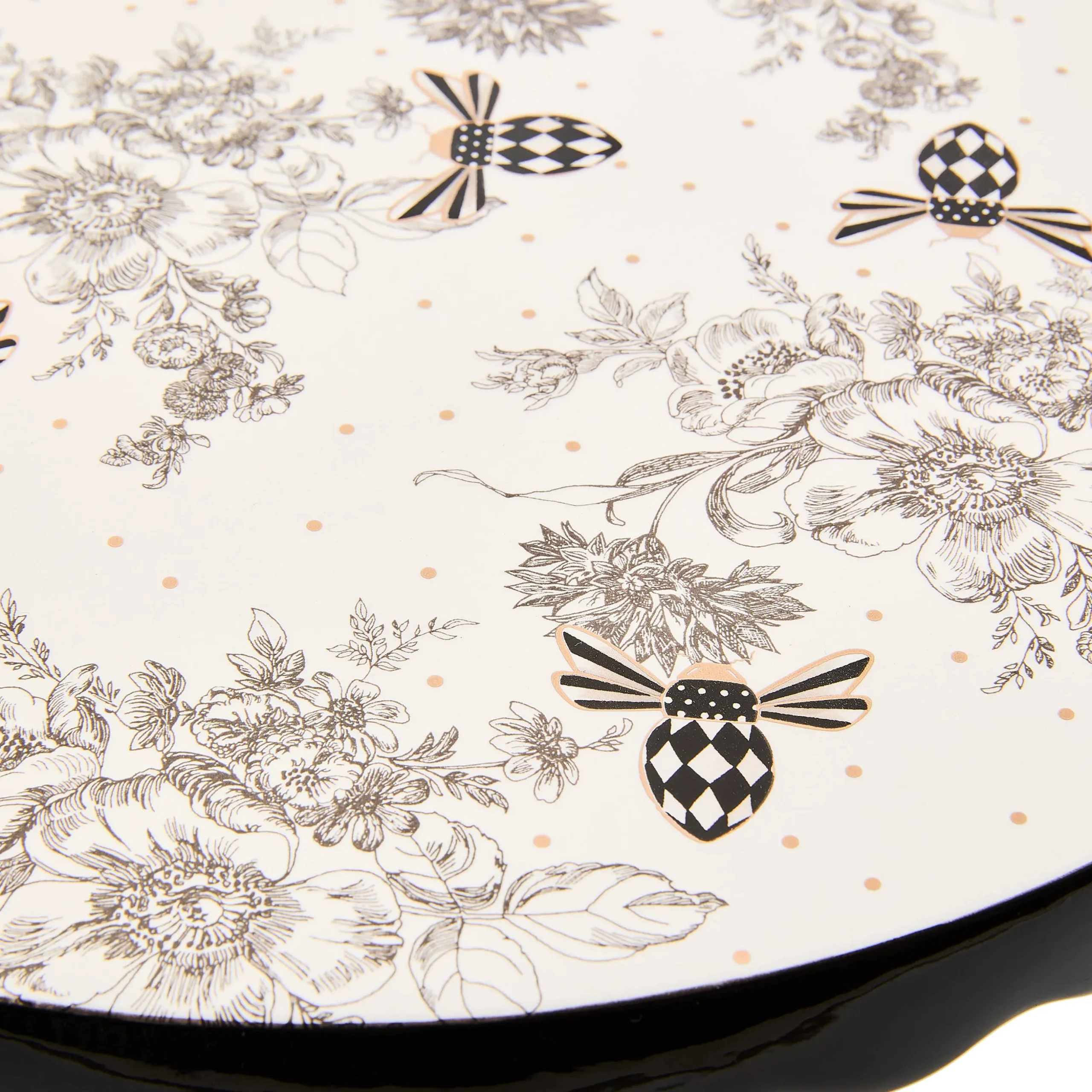 Bee Toile Large Pedestal Platter