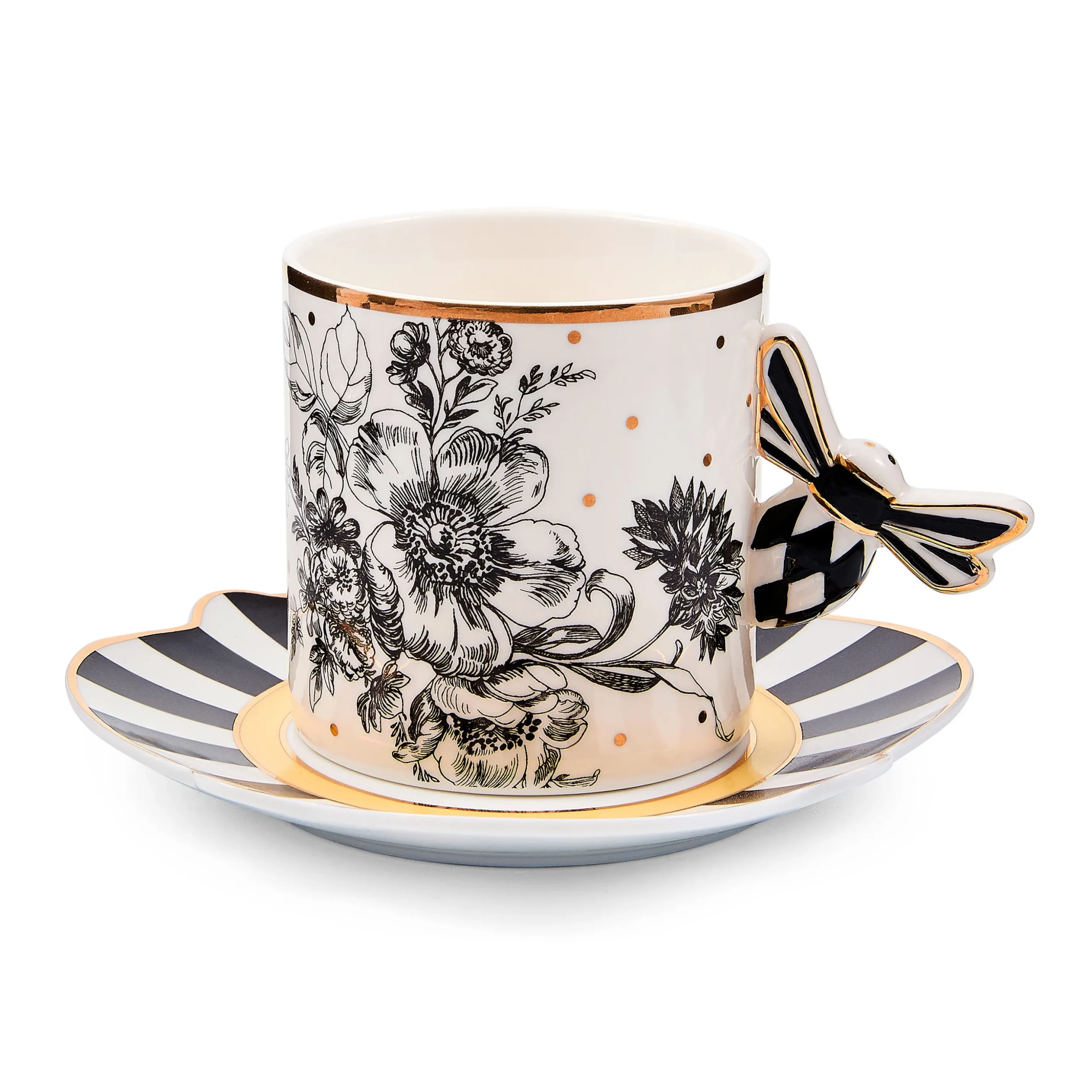 Bee Toile Mug & Saucer Set