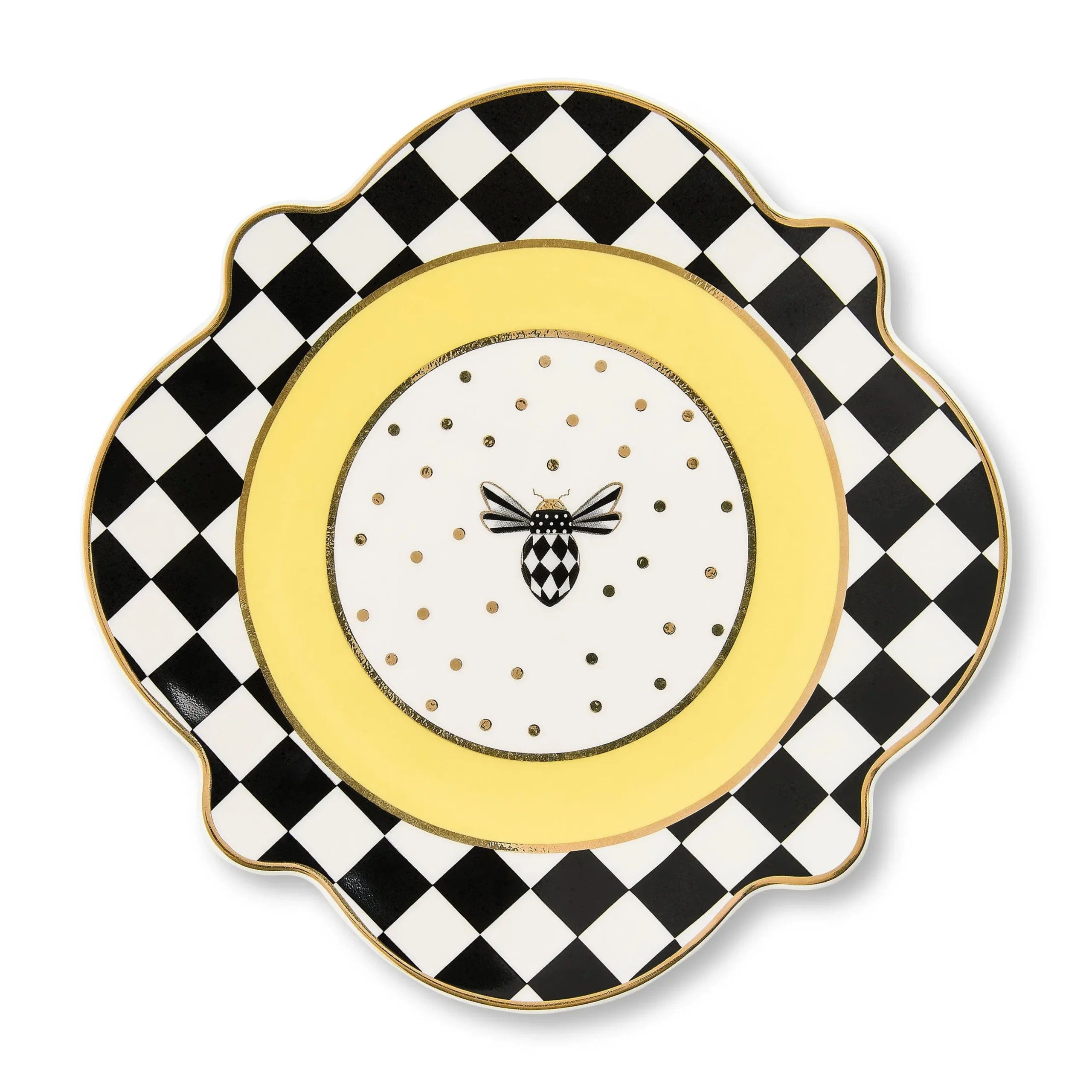 Bee Toile Salad Plate