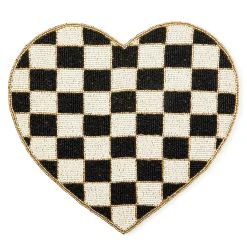 Black and White Check Heart Shaped Placemat
