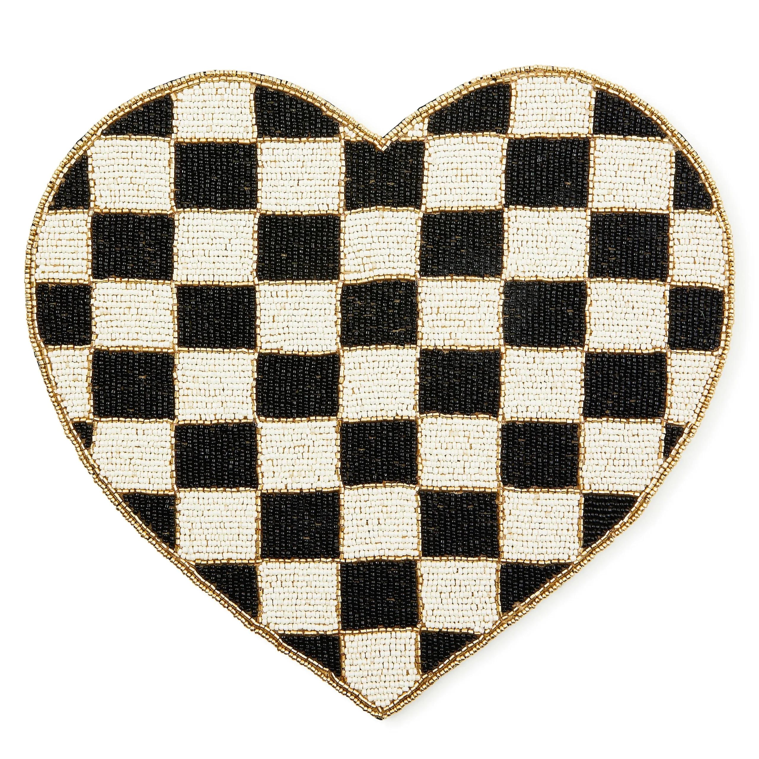 Black and White Check Heart Shaped Placemat