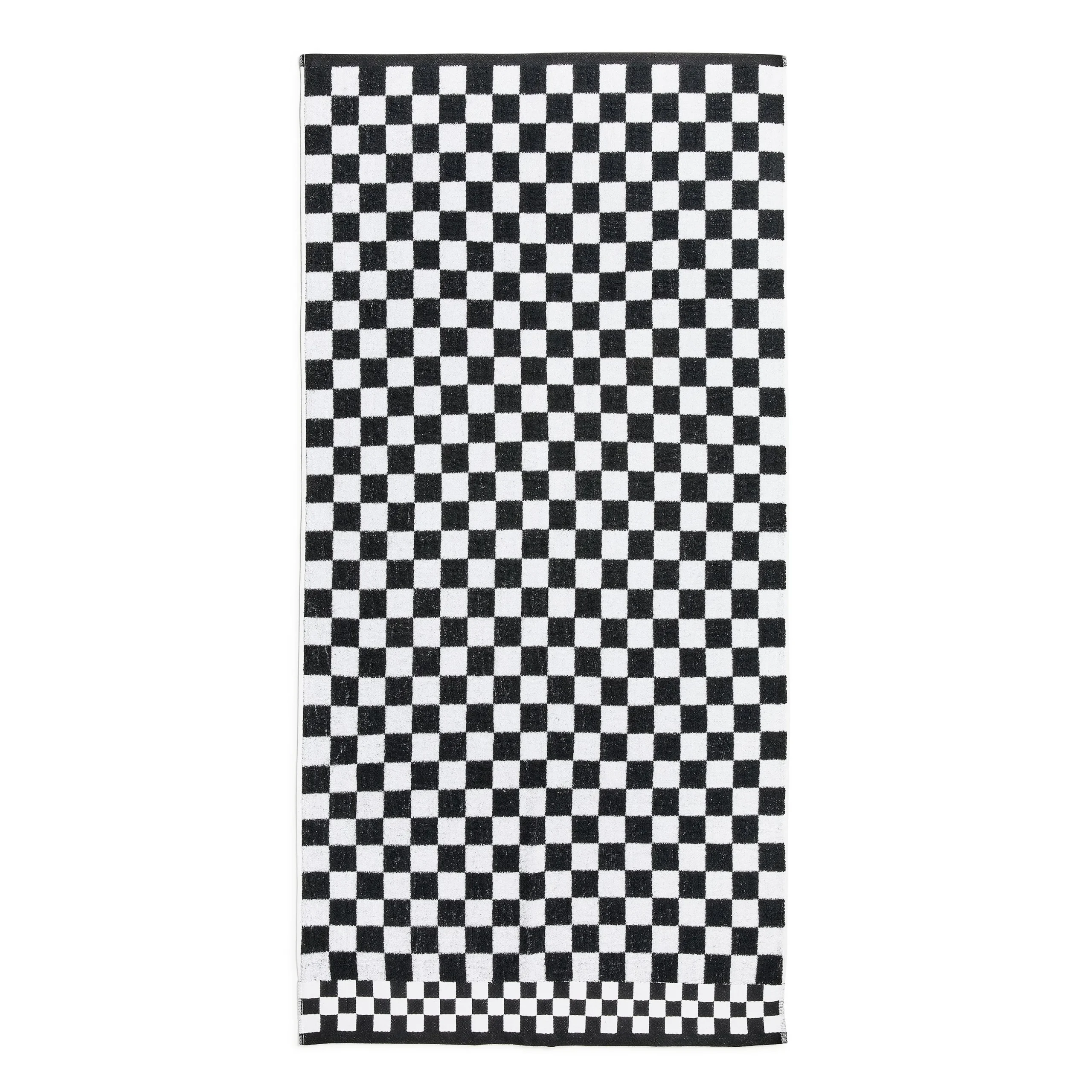 Black Check Bath Towel