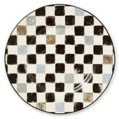 Black Check Dinner Plate