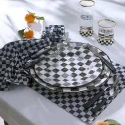 Black Check Napkin, Set of 4