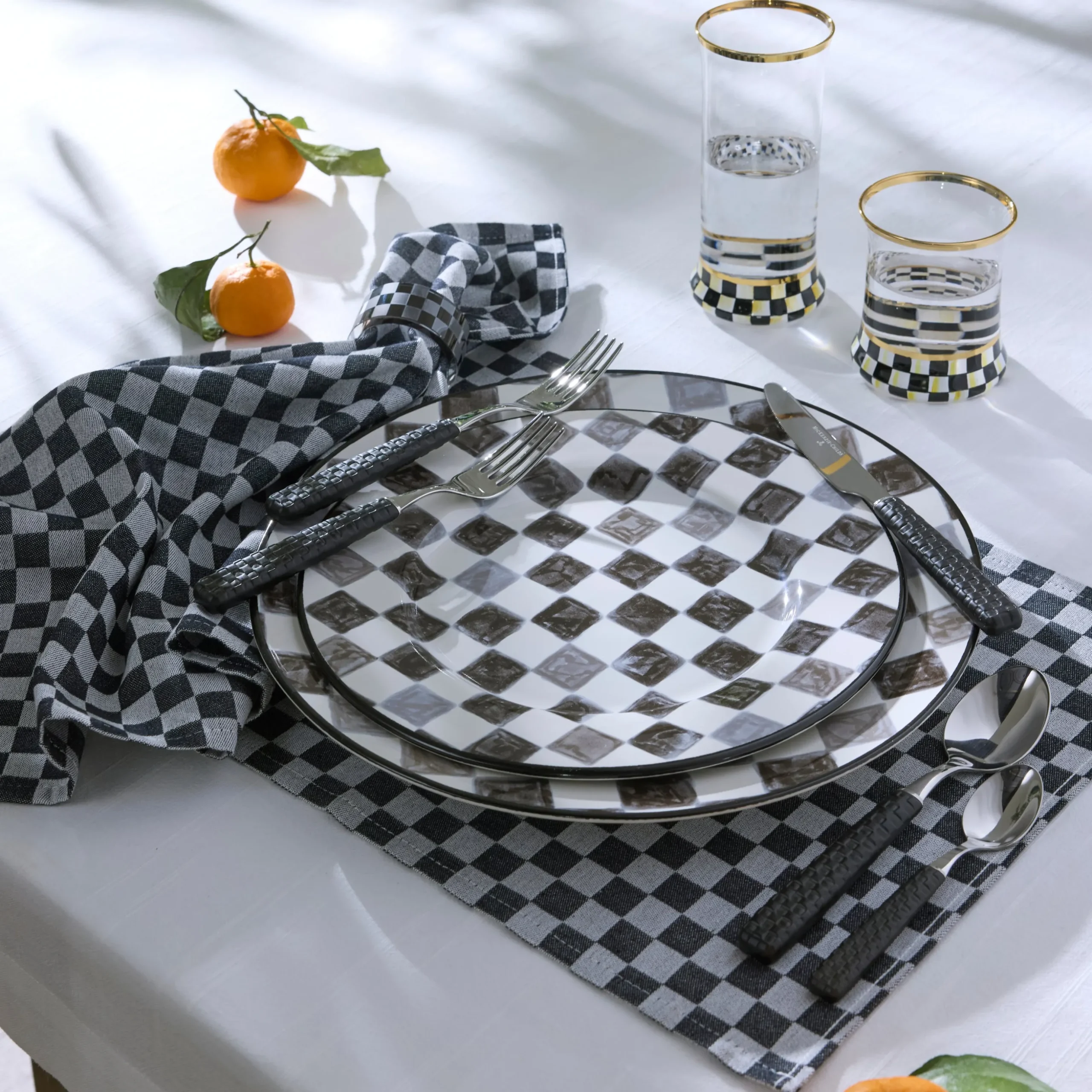 Black Check Placemat, Set of 4