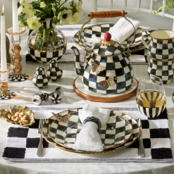 Black Checks and Stripes Placemats, Set of 4