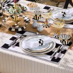 Black Checks and Stripes Placemats, Set of 4