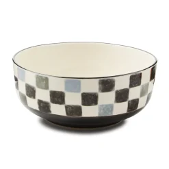 Black Check Serving Bowl