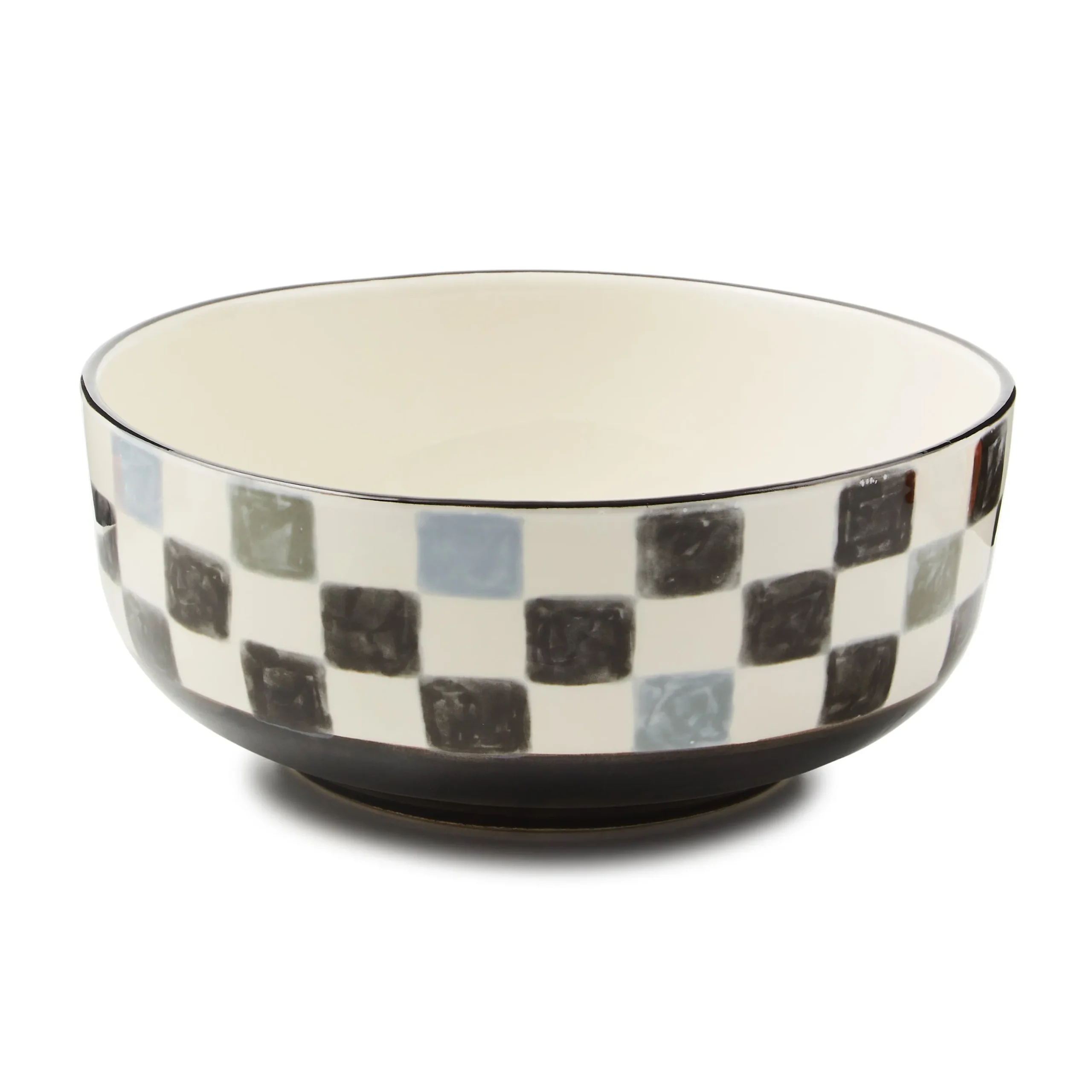 Black Check Serving Bowl