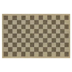 Black Check 3' x 5' Indoor/Outdoor Rug
