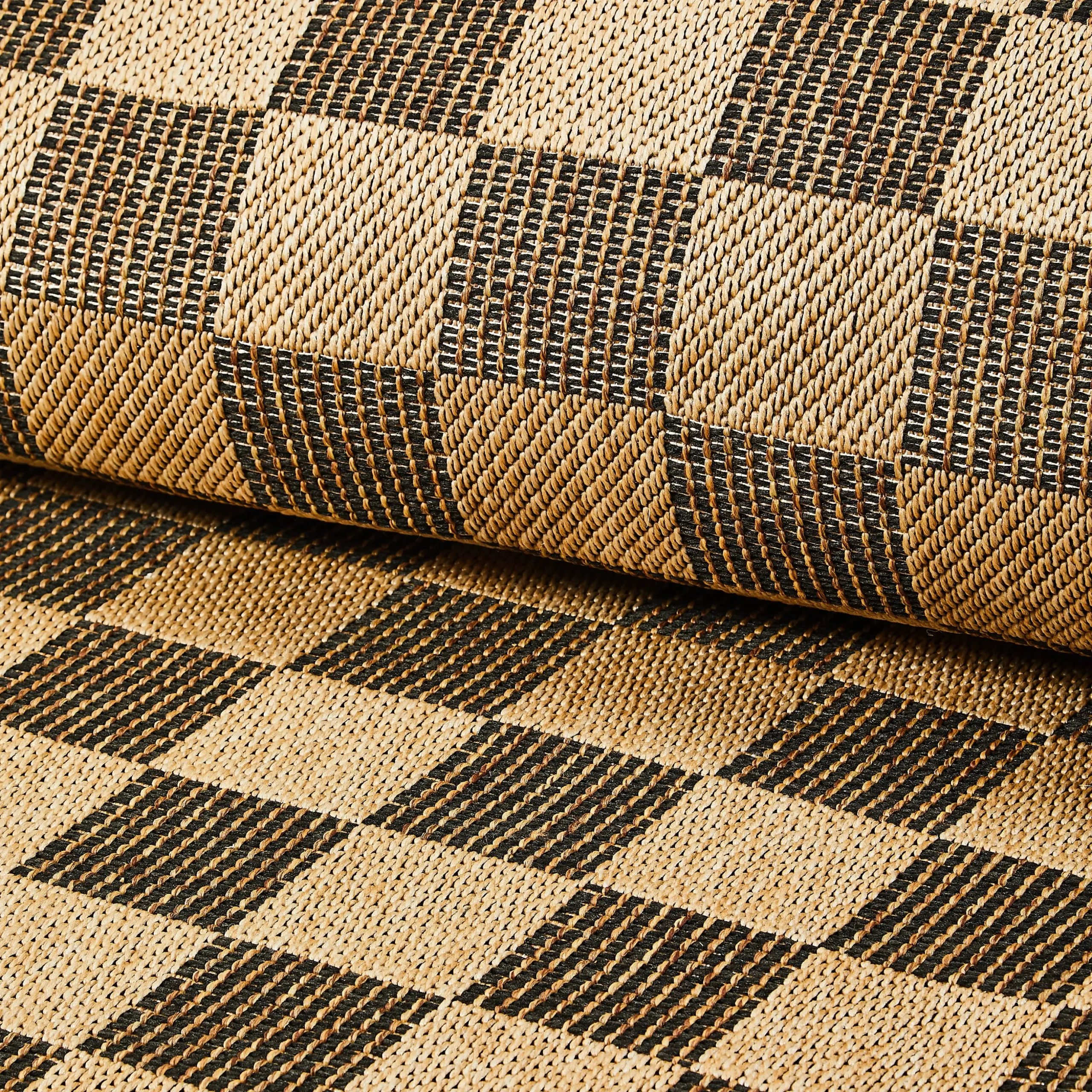 Black Check 3' x 5' Indoor/Outdoor Rug
