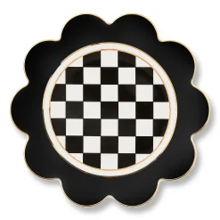 Black Petal Dinner Plate