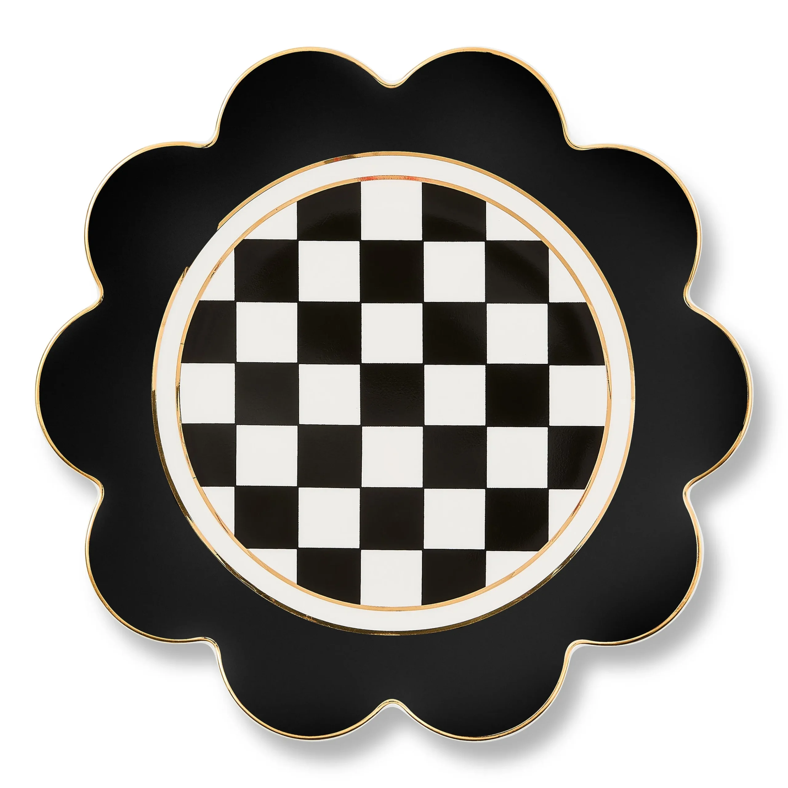 Black Petal Dinner Plate