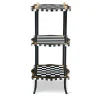 Black & White Check and Stripe 3 Tier Table