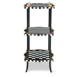Black & White Check and Stripe 3 Tier Table