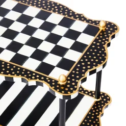 Black & White Check and Stripe 3 Tier Table