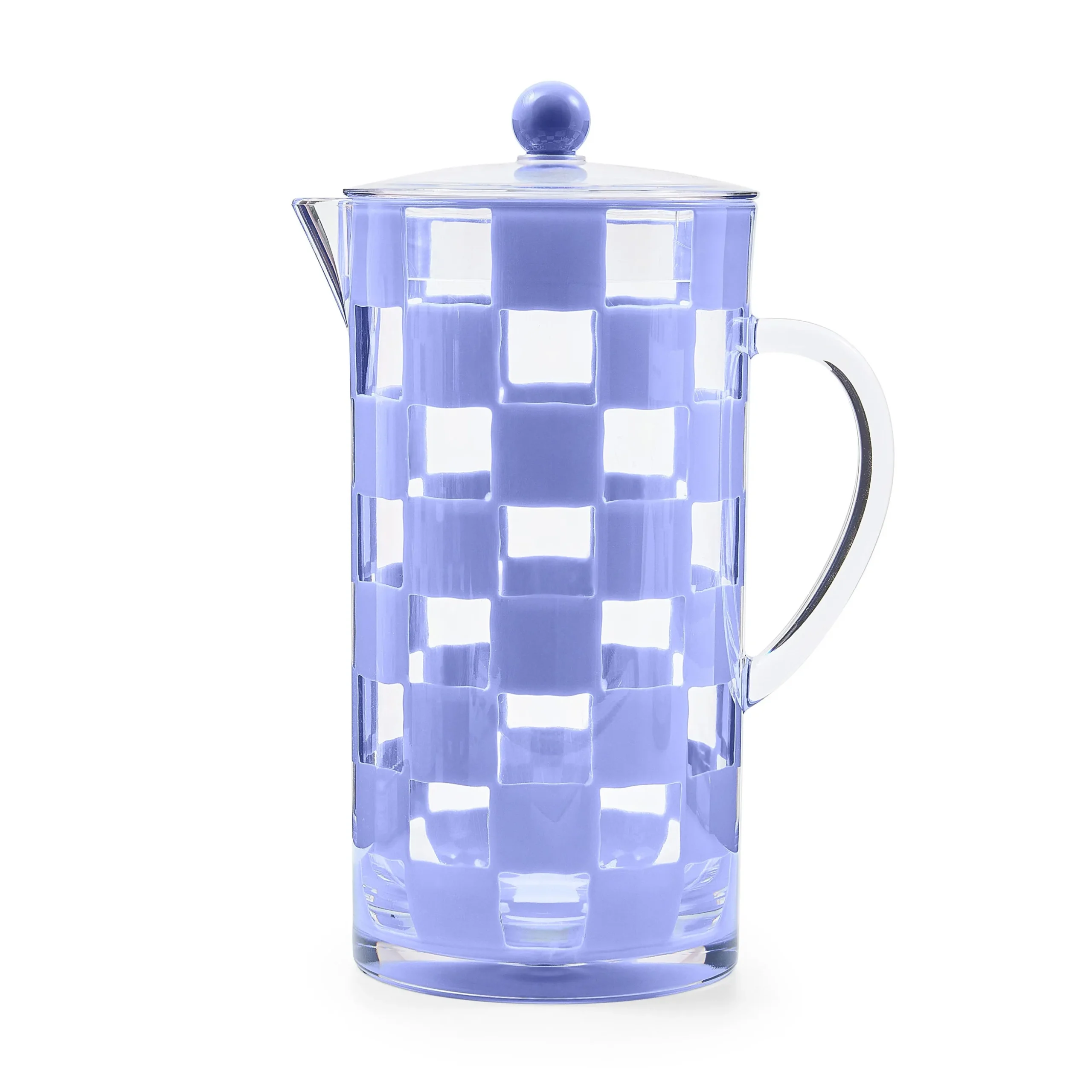 Blue Check Acrylic Pitcher