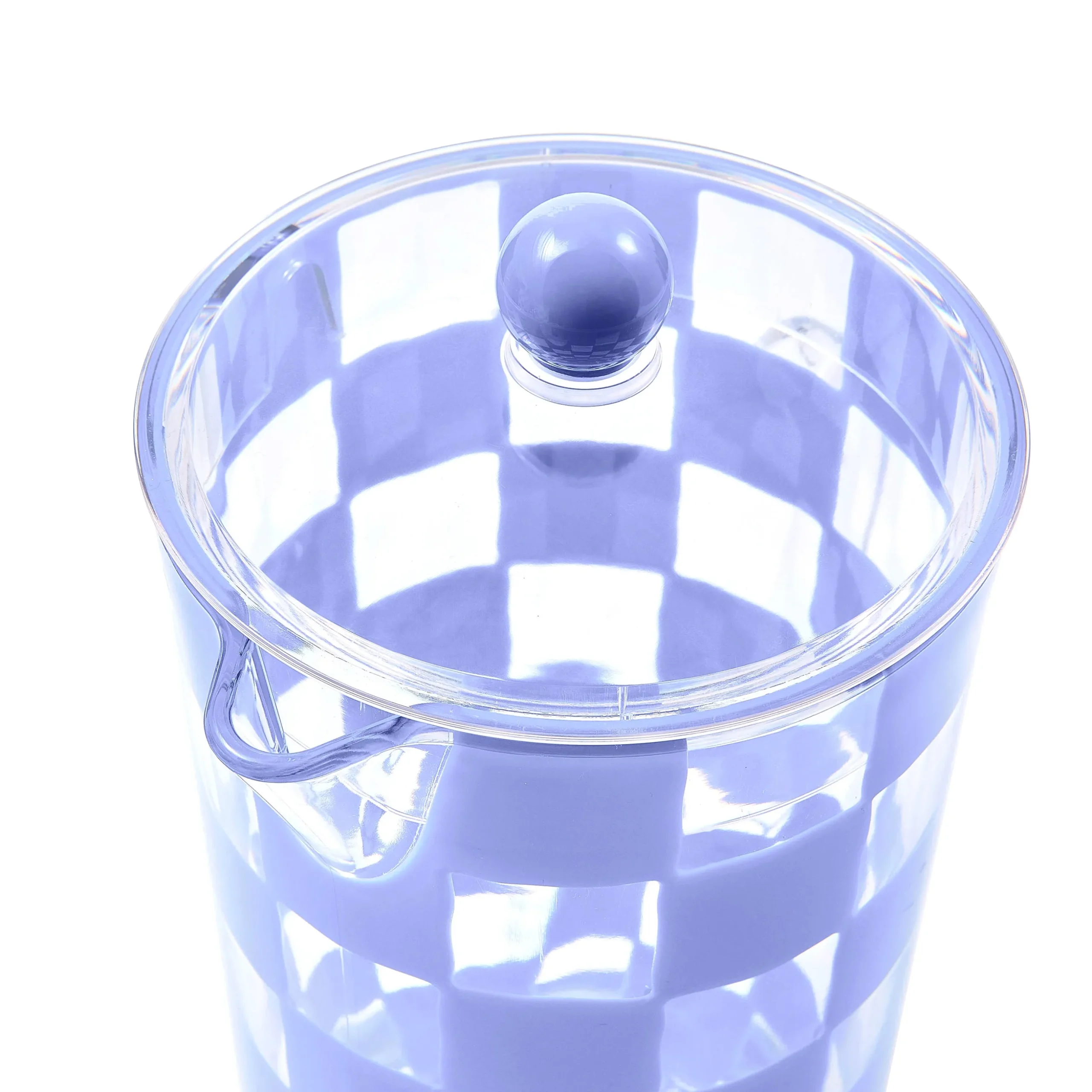 Blue Check Acrylic Pitcher