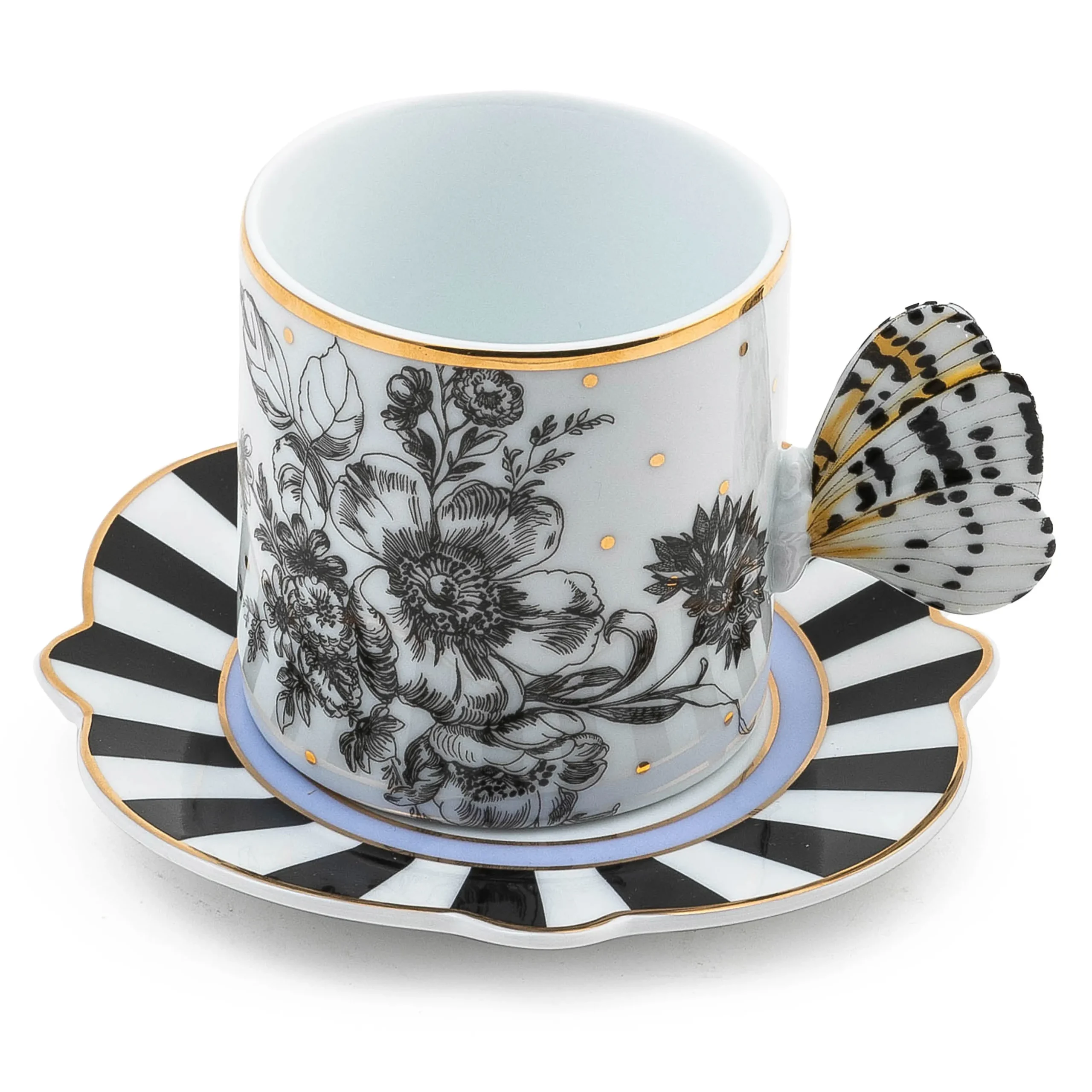 Butterfly Toile Mug & Saucer Set