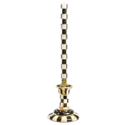 Check Black & Ivory Dinner Candles, Set of 2