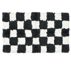 Checkerboard Black Bath Rug