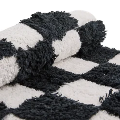 Checkerboard Black Bath Rug