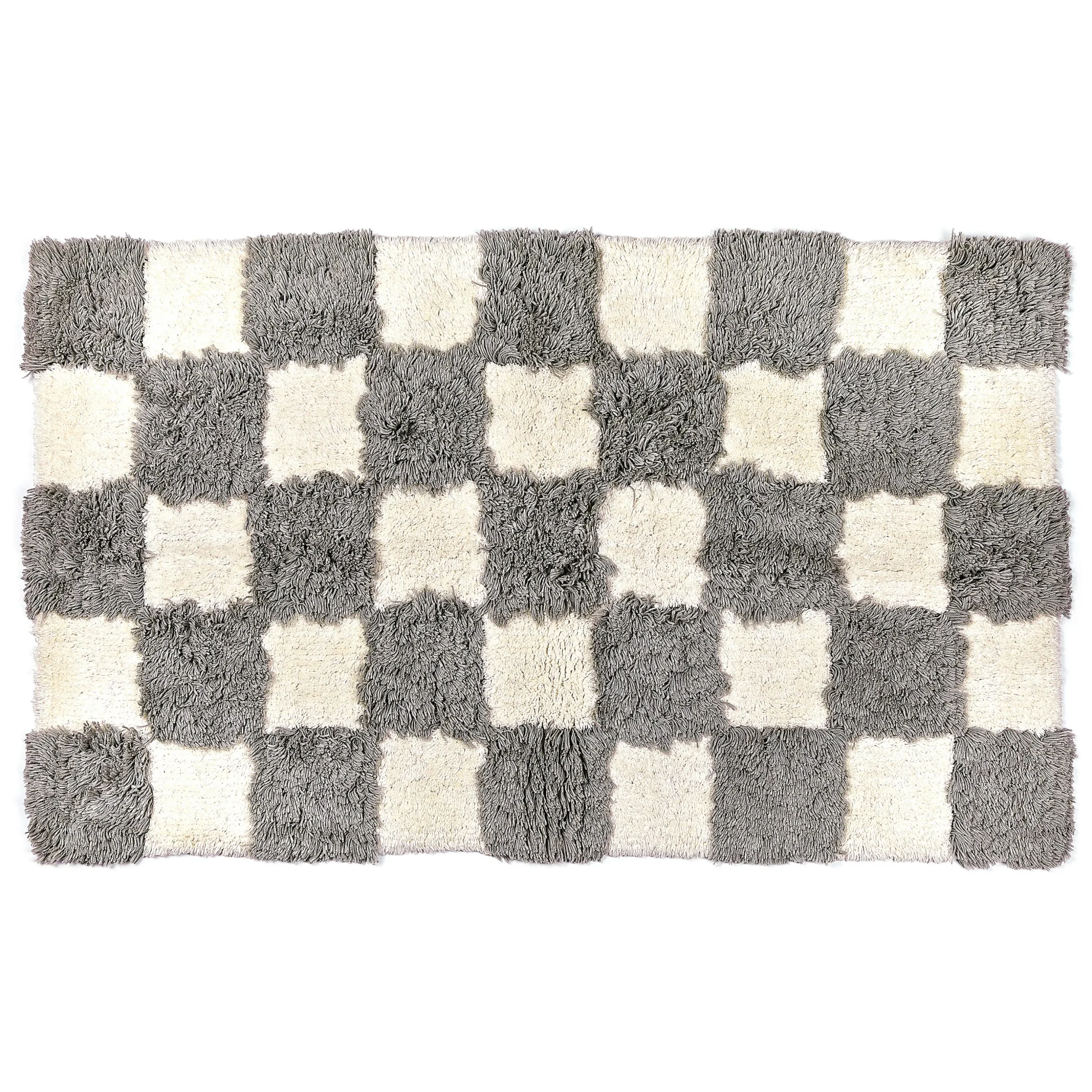 Checkerboard Grey Bath Rug