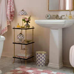 Checkerboard Pink Bath Rug