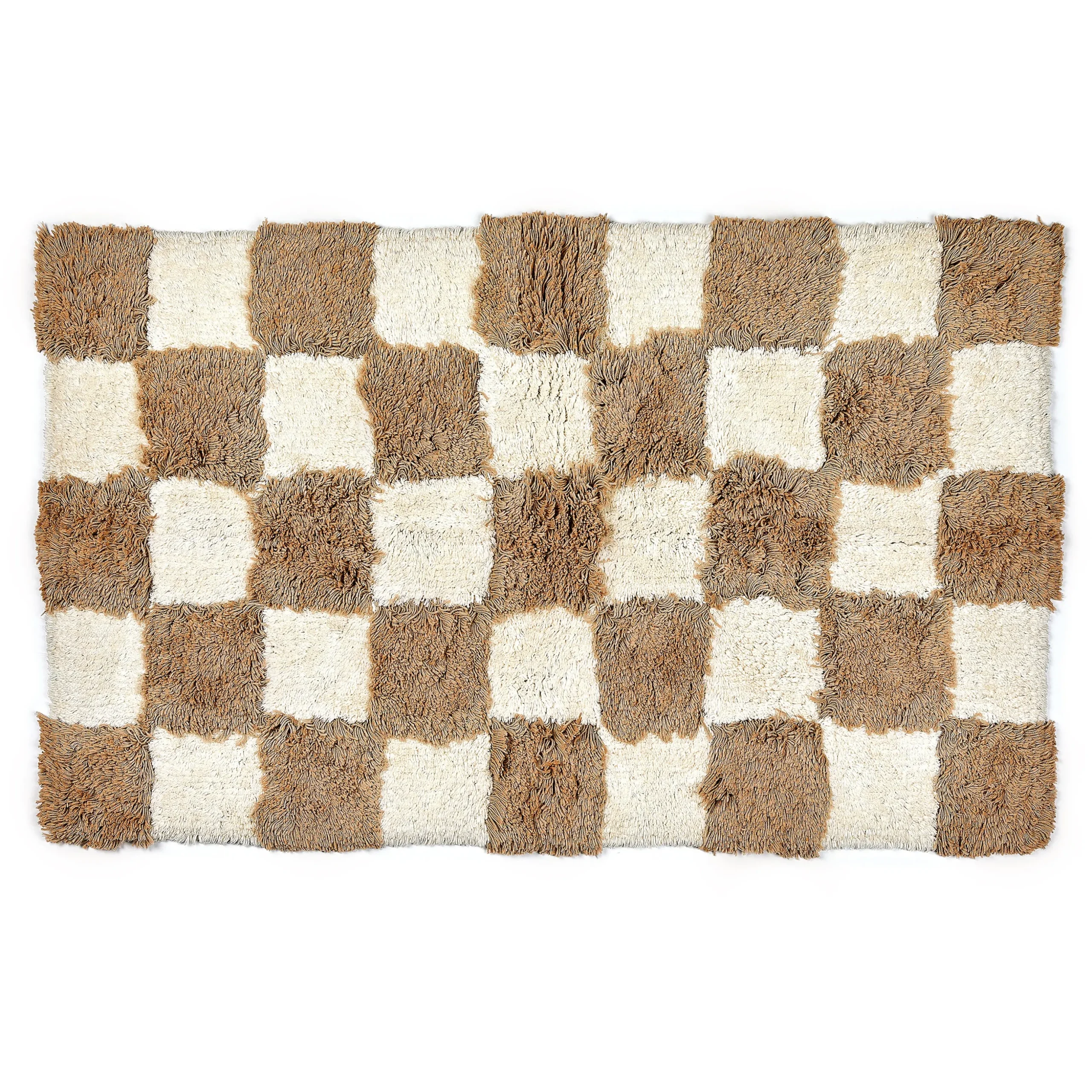 Checkerboard Taupe Bath Rug