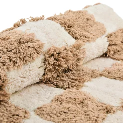 Checkerboard Taupe Bath Rug