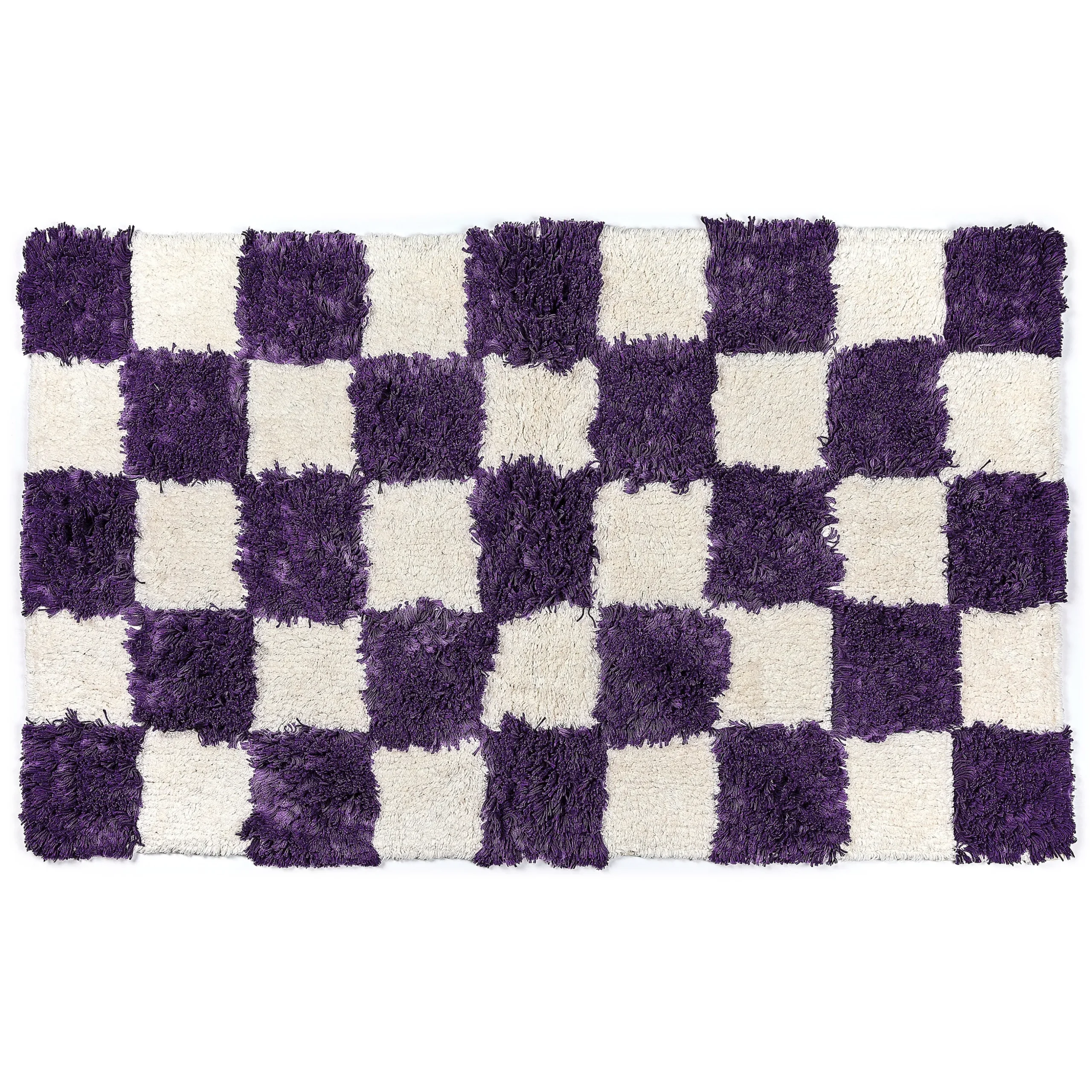 Checkerboard Violet Bath Rug
