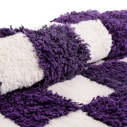 Checkerboard Violet Bath Rug
