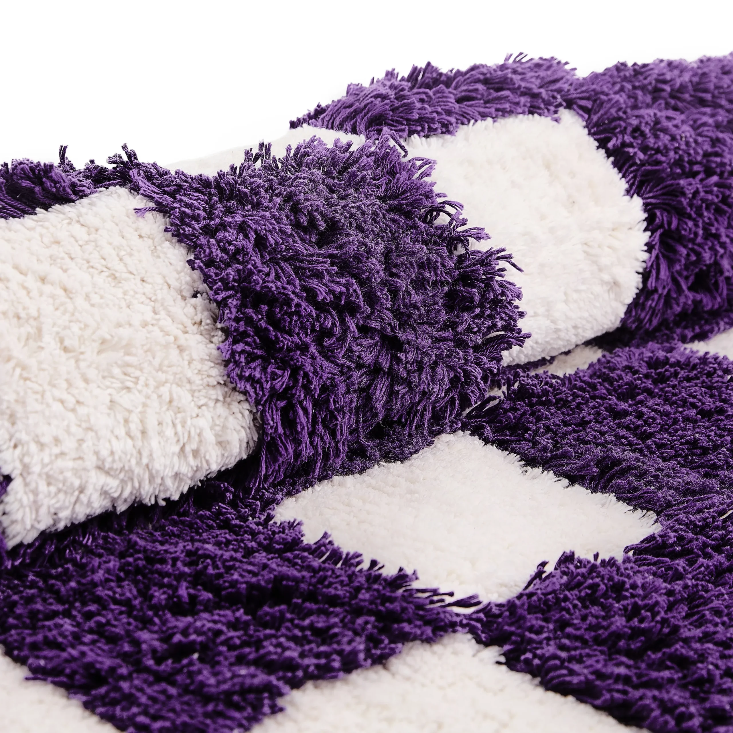 Checkerboard Violet Bath Rug