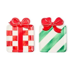 Check It Out Ceramic Dessert Plates, Set of 2