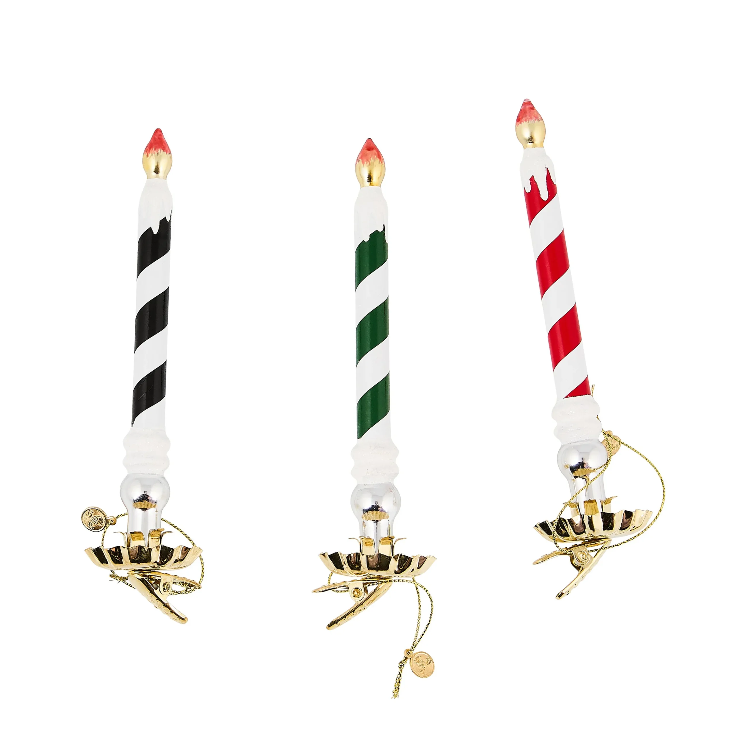 Check It Out Glass Candle Clips, Set of 3