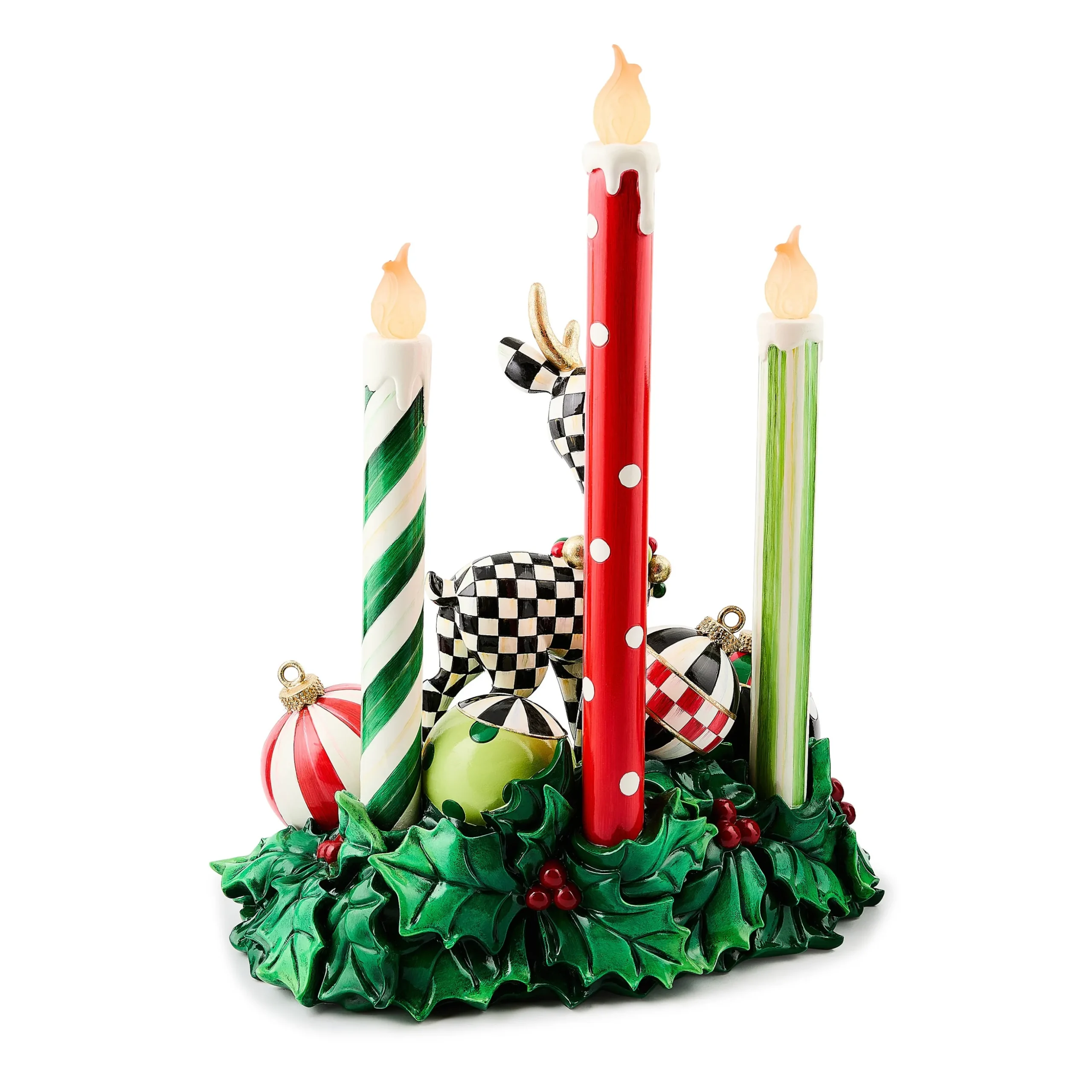 Check It Out Illuminated Deer & Candle Centerpiece