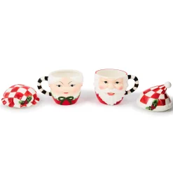 Check It Out Mr. & Mrs. Claus Mugs, Set of 2