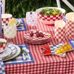 Cherry Check Salad Plates, Set of 4