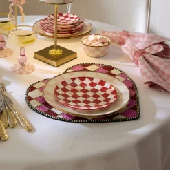 Cherry Check Salad Plates, Set of 4