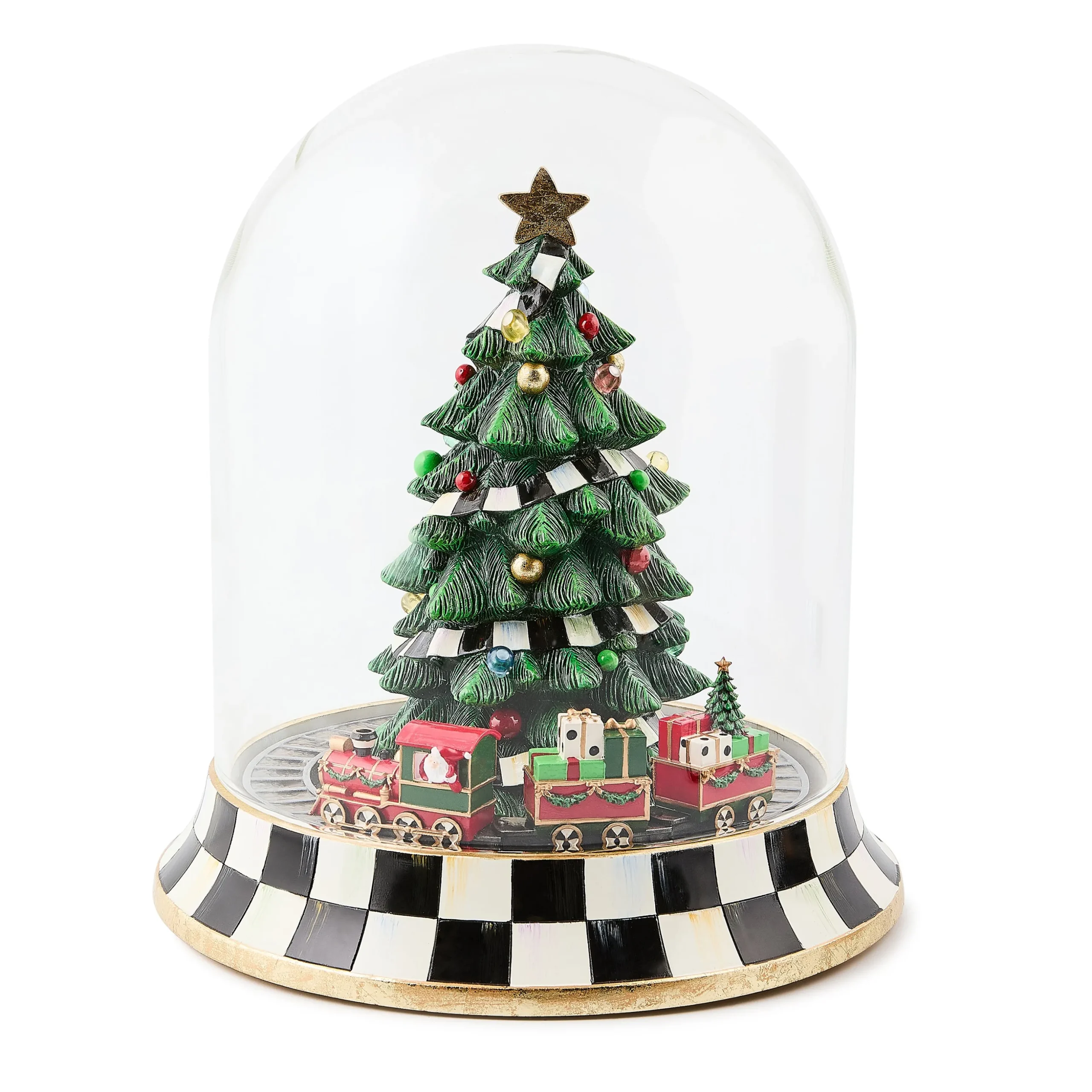 Christmas Tree Train Music Box Cloche