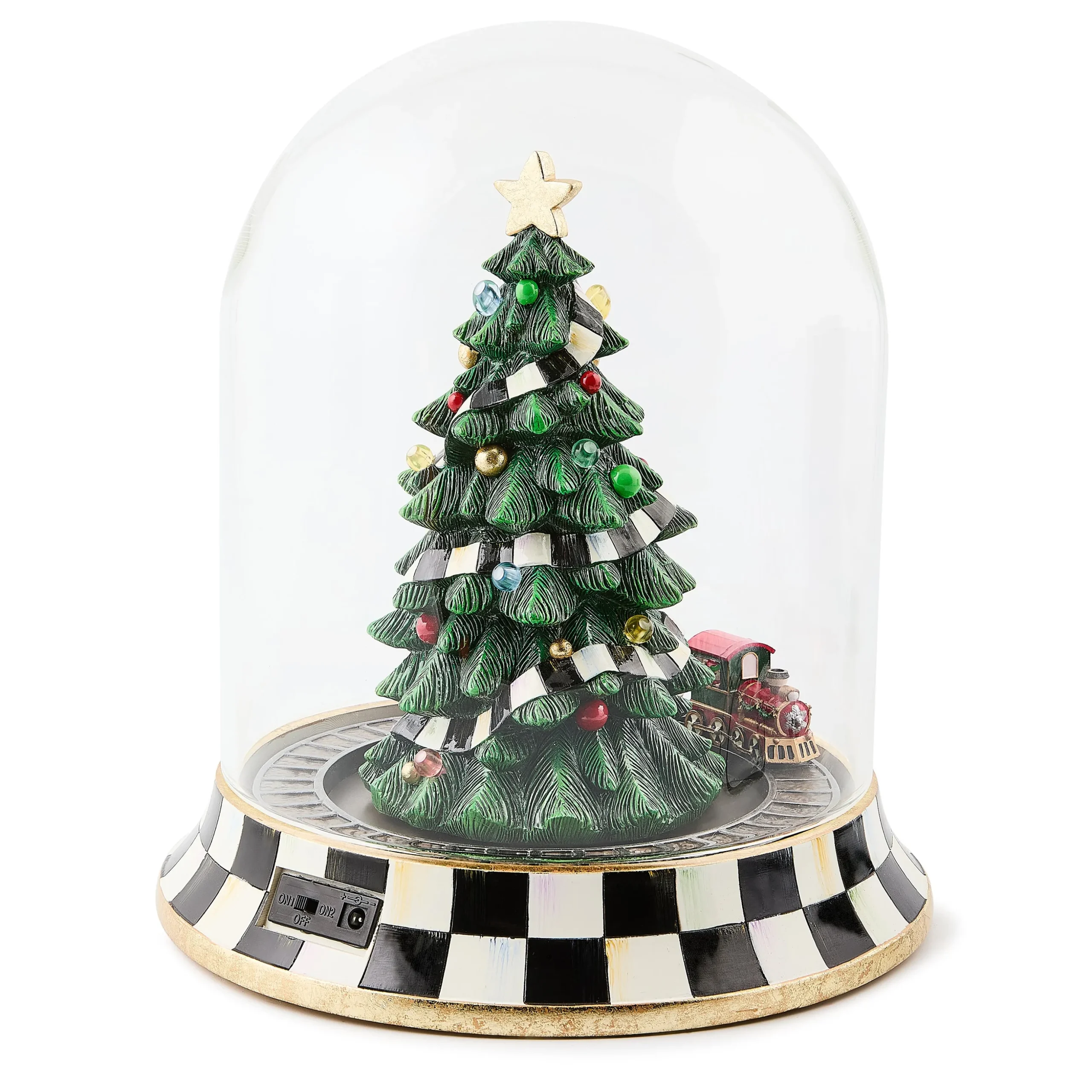 Christmas Tree Train Music Box Cloche