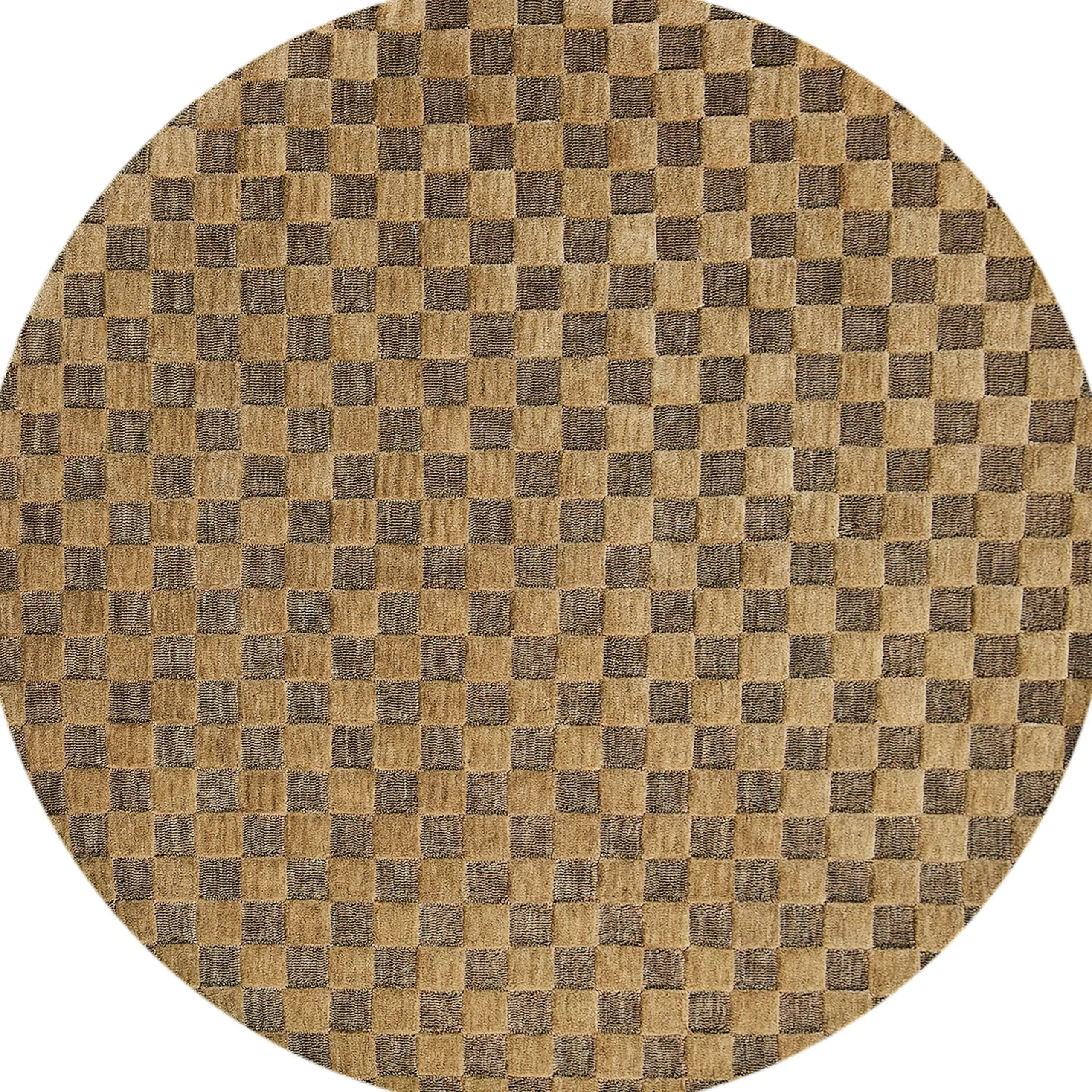 Cocoa Checkerboard 6' Round Rug