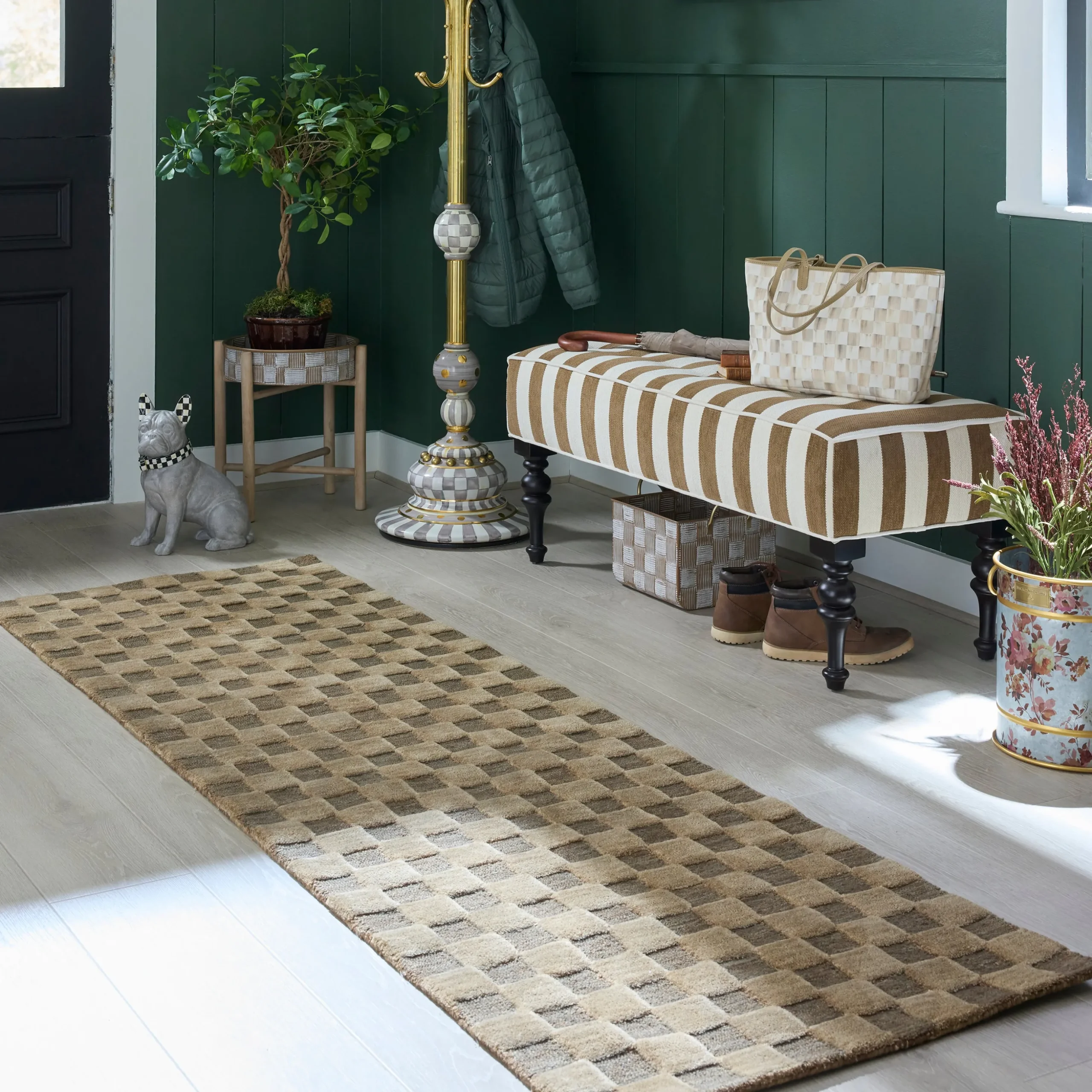 Cocoa Checkerboard 2'6" x 8' Runner