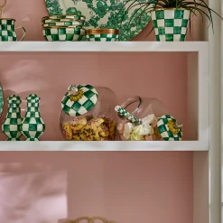 Cookie Jar with Emerald Check Lid
